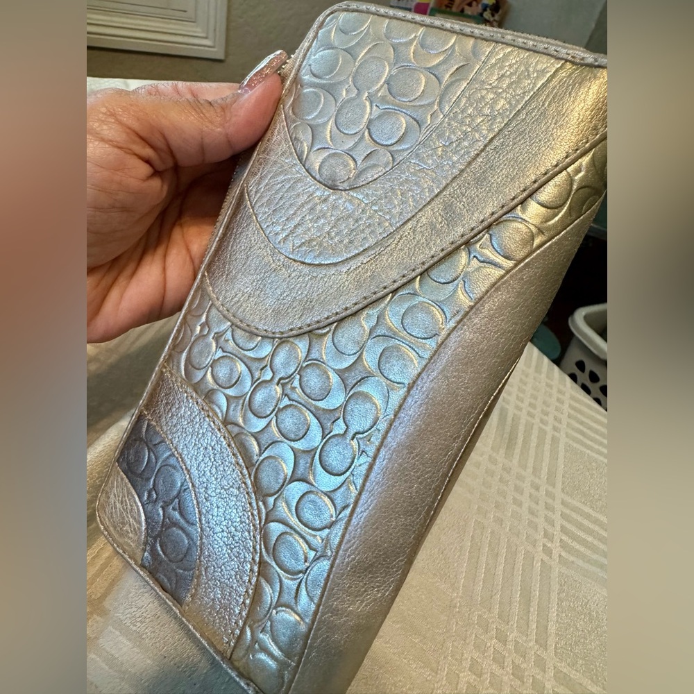 Authentic Coach Metallic Leather Wallet